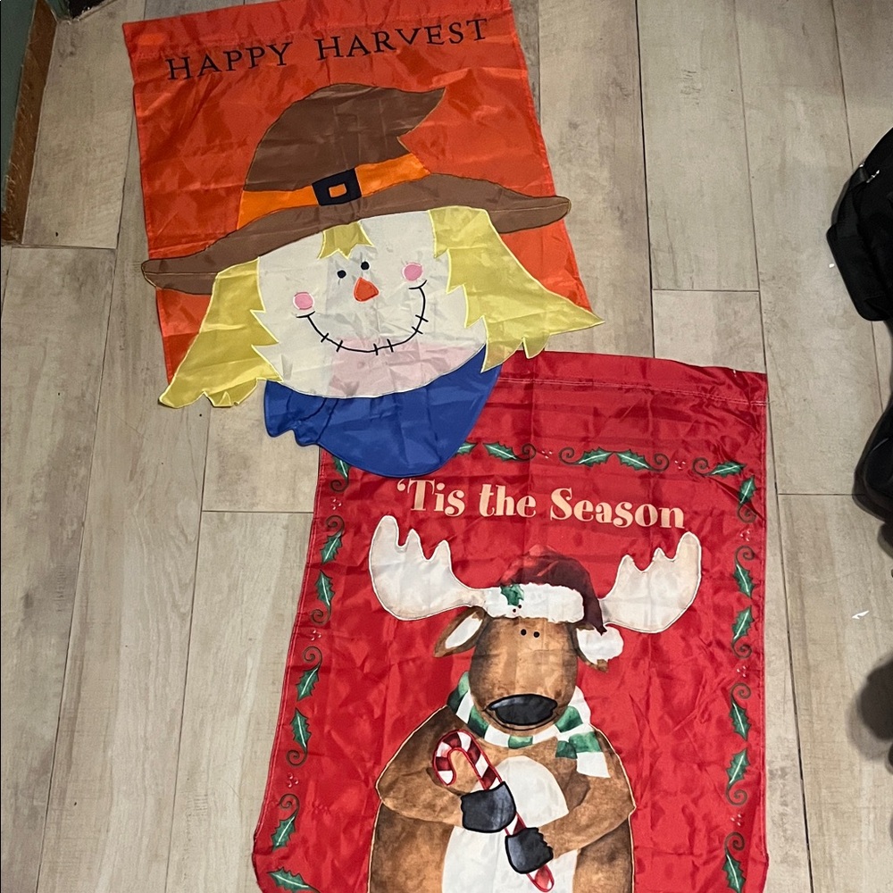 Two Festive Flags - Holiday and Harvest